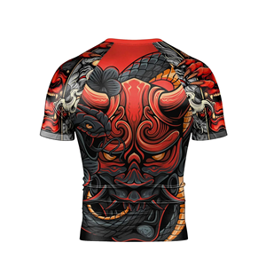 Rashguard MMA à manches courtes, respirant, séchage rapide, imprimé par sublimation personnalisée, haute performance, pour grappling BJJ - Product Image 3