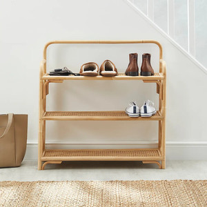 Étagère d'angle style bohème en rotin, best-seller, rangement domestique, unité d'étagère gain de place - Product Image 5