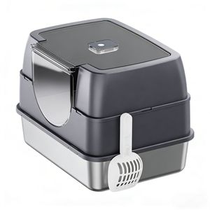 Lettiera per Gatti Chiusa Galaxy Grigia, Durevole e Stabile con Guarnizione Anti-Odore, Realizzata in Plastica e Tofu per Famiglie con Animali Domestici in Tutto il Mondo - Product Image 4