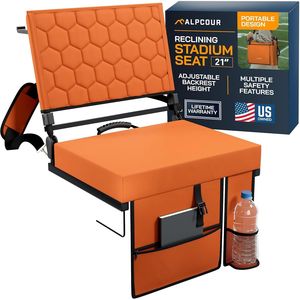Folding <b>Reclining</b> Bleacher <b>Seat</b> with Back Support for Stadiums - Product Image 1