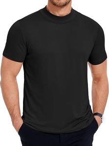Custom Printed Mock Neck 100% Cotton T-Shirt | Regular Fit Short Sleeve Tee | Breathable Knitted | Private Label Manufacturer - Product Image 3