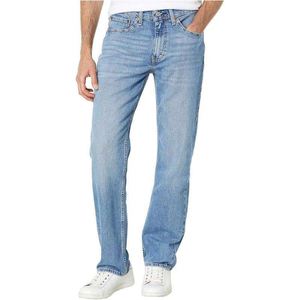 Jeans en denim bleu coupe droite classique pour homme, décontractés, confortables, en coton extensible, vente en gros, OEM personnalisé - Product Image 4