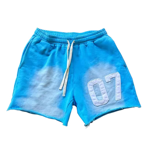 Pantalones Cortos Deportivos de Felpa Francesa Personalizados OEM, 100% Algodón, Impresión Serigrafiada, Estilo Vintage Desgastado, Lavado Ácido, para Hombre - Product Image 6