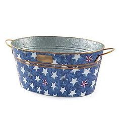 American Style Metal Buckets <b>Vase</b> <b>Set</b> of <b>3</b> Galvanized in Star Pattern Collection for Indoor and Outdoor - Product Image 3