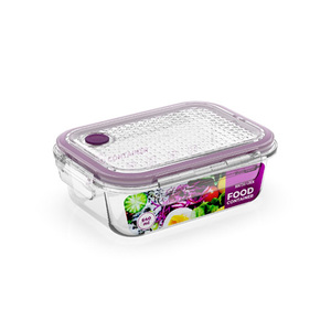 Kitchen <b>Jar</b> Small Transparent <b>Airtight</b> Food Grade Glass Microwave Cookie Stackable Spice Lunch Storage Rectangle Flexible - Product Image 5