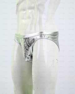 Custom Logo <b>Men's</b> Metallic Paisley Bikini Briefs Polyester Spandex <b>Underwear</b> Private Label OEM Wholesale Manufacturer - Product Image 2