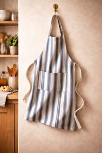Delantal de Cocina Clásico a Rayas de Algodón sin Mangas con Bolsillos Ajustables, Ecológico y de Diseño Personalizado - Product Image 2