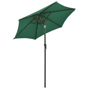 Ombrellone da Giardino in Poliestere e Alluminio Verde e Grigio Scuro per Uso in Spiaggia - Product Image 4