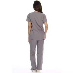 Conjunto de Uniforme Médico para Mujer, Cuello en V, Gris, Algodón y Poliéster, Pantalones Transpirables y Elásticos para Hospital, Clínica, Spa - Product Image 2