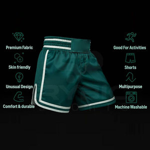 Shorts de Muay Thai fabriqués au Pakistan, prix bas, tissu haute densité, pour la salle de sport, fabriqués avec les meilleurs matériaux, en promotion. - Product Image 4