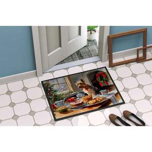 Nouveau paillasson de biscuits de Noël Silky Terrier antidérapant intérieur extérieur lavable pile basse 18H X 27W pour entrée ou porte d'entrée - Product Image 4