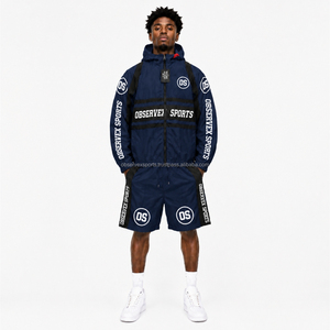 Windbreaker Set Men 2 Piece Windbreaker Set Streetwear Full <b>Zip</b> Up <b>Hooded</b> Jacket Shorts Outerwear Sets Men’s - Product Image 1