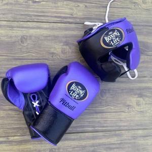 Conjunto Personalizable No Boxing No Life para Artes Marciales y Fitness, Incluye Conjunto de Boxeo de Cuero Real de Alta Calidad, Personalizado en Morado y Negro - Product Image 2