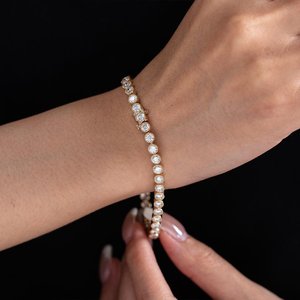 Bracelet chaîne à maillons en diamant moissanite pour femme, argent sterling 925, bijoux élégants et tendance, cadeau - Product Image 5