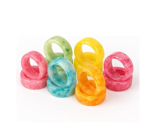 Eco-Friendly Custom Resin Napkin Rings for Festival Used Multi Color Good Quality Coloured Resin Napkin Rings - Product Image 2
