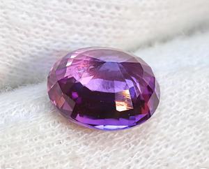 Pierre précieuse synthétique en saphir bi-colore ovale facetté 16x12mm - Pierre en corindon saphir bi-colore - Pierre authentique pour bijoux fins - Product Image 5