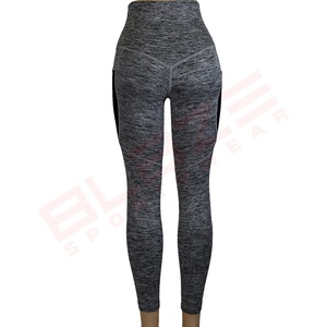 Blaze Fight Wear Leggings de yoga à séchage rapide avec taille élastique Taille haute Croisé Respirant Spandex/Polyester Solid Pattern - Product Image 3