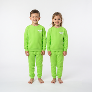 High Quality Active Children Cotton Fleece Sweatsuit Hooded Tracksuit <b>Jogger</b> Outfit Custom Logo For Kids Unisex - Product Image 5