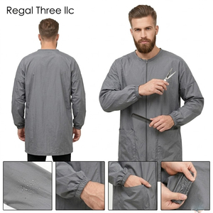 Chaqueta Impermeable de Barbero con Cremallera, Bata de Peluquería y Salón de Manga Larga, Top de Peluquería, Delantal de Barbero, Top para Cortar el Cabello para Hombres - Product Image 5