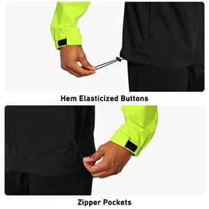 Bonded Membrane Men Hooded Windproof Jacket High Shield Sport Coat Heavy Duty Performance Athletic <b>Zip</b> <b>up</b> Outerwear Front Logo - Product Image 3