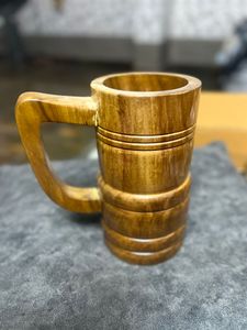 Tasses en bois bohèmes faites à la main, tasses à boire en bois naturel, vaisselle rustique réutilisable pour café, thé, boissons, collection maison et cuisine - Product Image 2