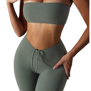 Custom OEM ODM Women High Waist Elastic Waist Yoga <b>Leggings</b> Mesh Solid Peach Hip Fitness Gym Wholesale Activewear - Product Image 4