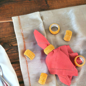 แหวนผ้าเช็ดปากทำมือแหวนผ้าเช็ดปากแฟนซีลูกปัดคริสต์มาส - Product Image 4