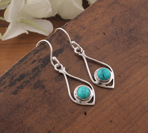 Wholesale Vintage Natural Blue Lace Agate Gold Plated 925 <b>Sterling</b> <b>Silver</b> Water Drop Earrings High Quality Anniversary Gift - Product Image 2