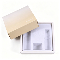 Boîte d'emballage en papier de luxe personnalisée pour produits cosmétiques, gaufrage pour fabricants de cosmétiques, coffret cadeau 3 pièces avec plateau intérieur