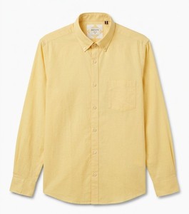 Enovate Men's Double Breasted Solid Color Long Sleeve Casual Shirt Turn-<b>down</b> Collar Breathable Woven Cotton Back Neck Logo ODM - Product Image 1