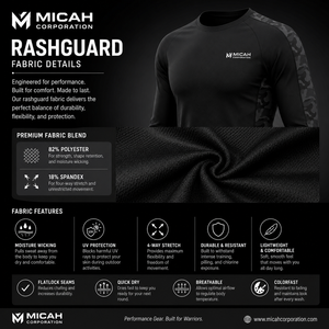 Camiseta de Compresión Unisex de Manga Larga Micah Corp, Negra, Spandex/Nylon, Secado Rápido, Transpirable, Protección UV, para Natación y MMA - Product Image 5