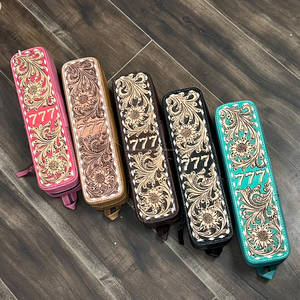 Estuche de Viaje para Rizadores de Pelo de Cuero Genuino con Grabado Floral, Cierre de Cremallera 777 y Asa Colgante, para Herramientas de Peinado, Venta al por Mayor - Product Image 2