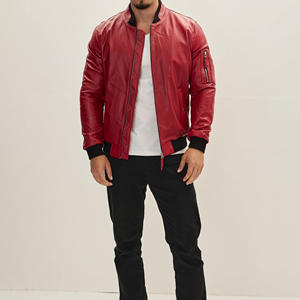 Customized Genuine <b>Sheepskin</b> Bomber <b>Leather</b> <b>Jacket</b> <b>Men</b> Motorcycle <b>Leather</b> <b>Jackets</b> Black Color <b>Leather</b> <b>jacket</b> for <b>men</b> - Product Image 1