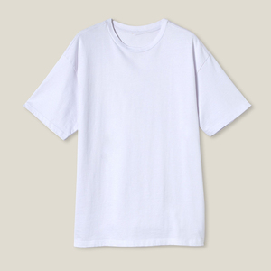 New Arrival 200g Cotton Short Sleeve Solid Blank T-Shirt O-Neck Loose Fit Men's Summer <b>White</b> T-Shirt New for Women Men - Product Image 2