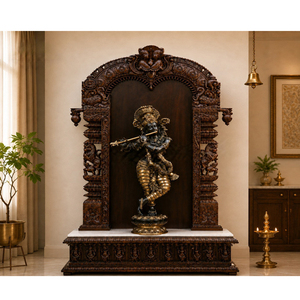 Traditional South Indian Style Open Temple Designs Premium Open Design Wooden Pooja <b>Mandir</b> for Home Prayer Room For Australia - Product Image 1