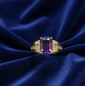 US 6 White Stone Engagement Style <b>Ring</b> 10mm with CZ 925 Sterling Silver 18K Gold Plated 8g Fine Jewelry At Wholesale Price - Product Image 5