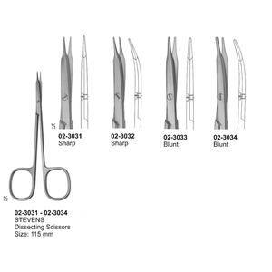 Tijeras de Disección Stevens de 115 mm, Tijeras de Tenotomía de Acero Inoxidable, Curvas y Rectas, Instrumentos para Cirugía Oftálmica y Plástica - Product Image 1