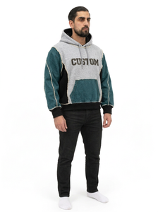 Custom Hoodie <b>Men's</b> Teal <b>Grey</b> Black <b>Fleece</b> Hooded Sweatshirt Regular Fit Casual Winter Wear 100% Cotton Breathable Eco-Friendly - Product Image 3