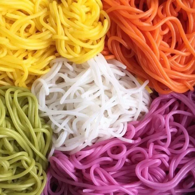 2022 On sales Vietnam Five-Color Rice Noodles/ Multicolor Vermicelli from vegetable // Crystal