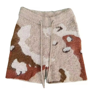 Knitted <b>Drawstring</b> Mid Waist 100% Polyester Solid Waterproof Breathable Knee Length Casual Comfortable <b>Mens</b> Everyday Shorts - Product Image 1