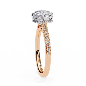 Bague de fiançailles solitaire en or massif 18 carats pour femme, avec diamant de laboratoire magnifique, certifiée IGI, bijoux de luxe pour mariage - Product Image 3
