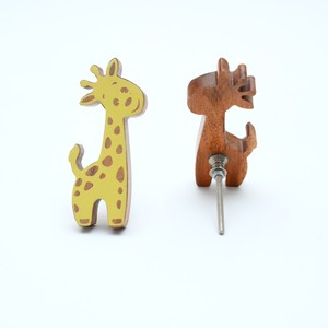 Wholesale Contemporary Acacia Wood Durable Kids Drawer <b>Knobs</b> Giraffe Cabinet <b>Dresser</b> Pulls Yellow Easy Installation - Product Image 3