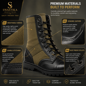 SUPER FORCE JB-SW-01 Leather/Suede Oxford Upper Black All Season Waterproof ISO9001 Certified <b>High</b> <b>Top</b> <b>Boots</b> Zip Rust - Product Image 6