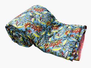 Block Print Reversible Bohemian Printed <b>Quilt</b> with Floral Pattern With Multi Colors Home Use All Season Cotton Fill - Product Image 2