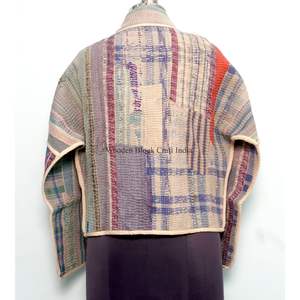 เสื้อแจ็คเก็ตผ้าฝ้ายปะติดปะต่อหลากสีสไตล์อินเดีย งานแฮนด์เมด  รักษ์โลก เหมาะสำหรับใส่ลำลอง - Product Image 4