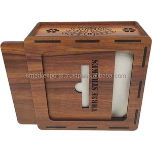 ที่ใส่กระดาษทิชชู่ทรงสี่เหลี่ยมทันสมัยทำจากไม้มีลวดลายพื้นผิวที่สดใสสำหรับตกแต่งสำนักงานหรือบ้าน - Product Image 3