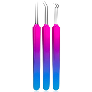 Kit professionnel d'outils pour éliminer les boutons, en acier inoxydable, ensemble de 9 extracteurs de points noirs colorés avec étui de transport - Product Image 4