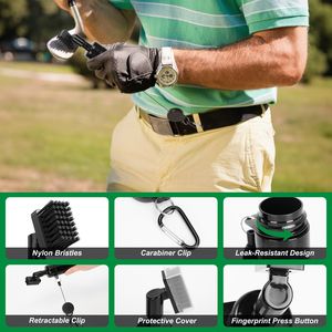 Kit de Limpieza de Palos de Golf 3 en 1 con Clip Retráctil, Botella de Agua de 5 Oz, Afilador de Ranuras y Toalla de Golf - Regalo para Entusiastas del Golf - Product Image 6