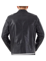 Veste en cuir véritable classique et moderne pour homme, col rabattu, douce, durable, hiver, séchage rapide, respirante, devant