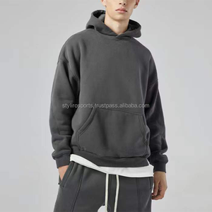 Sudadera con Capucha para Hombre, 100% Algodón, Gruesa, con Diseño de Hombros Caídos, Sin Cordones, con Logotipo Personalizado, Estampada - Product Image 2